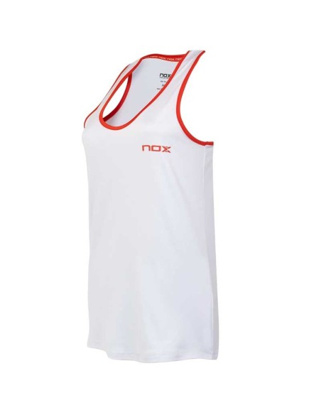 Camiseta Tirantes Nox Team Blanca Logo Rojo Mujer T20Mctntbl |NOX |Ropa pádel NOX