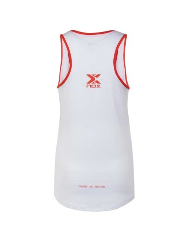Camiseta Tirantes Nox Team Blanca Logo Rojo Mujer T20Mctntbl |NOX |Ropa pádel NOX