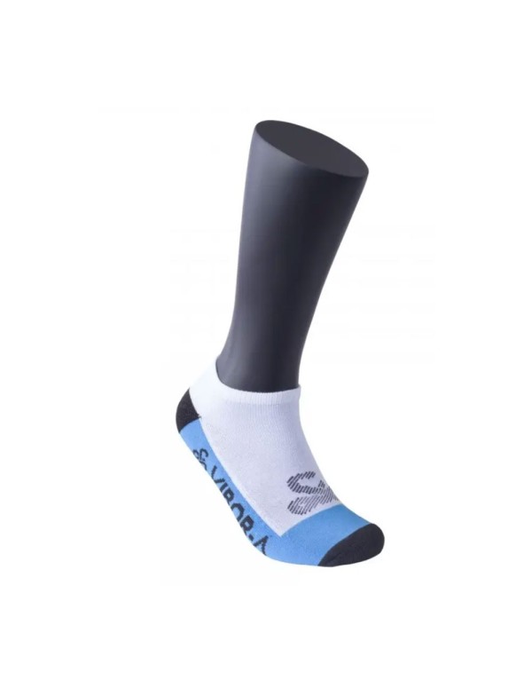 Vibor-A Invisible Socks White Blue |VIBOR-A |VIBOR-A padel clothing