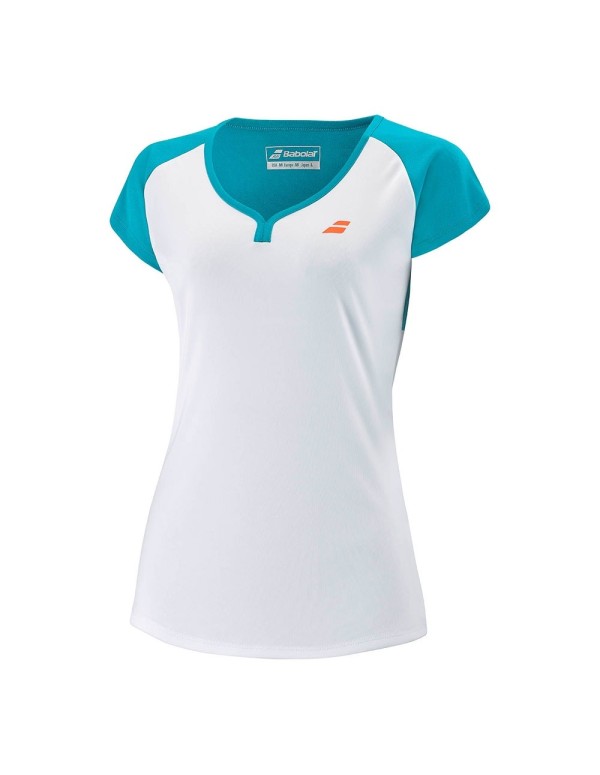 Camiseta feminina Babolat Play boné branco azul |BABOLAT |Roupas de padel BABOLAT