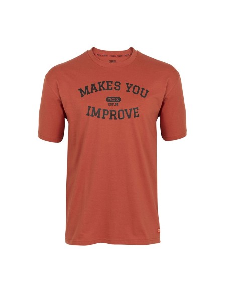 T-Shirt Basic Nox Rosso Terracotta Lettere Nere |NOX |Abbigliamento da padel NOX