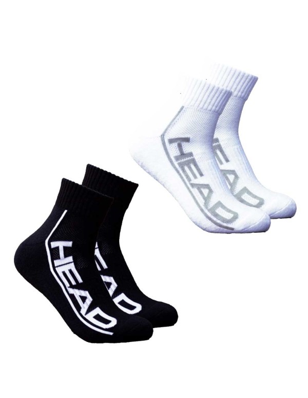 Head 2p Stripe Quarter Socks Svart Vit |HEAD |HEAD padelkläder