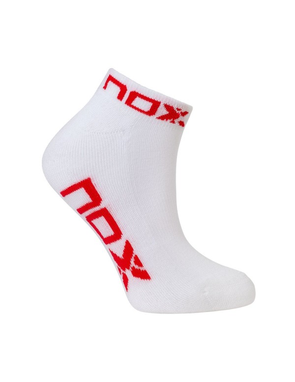 Calcetines Nox Tobilleros Blanco Rojo Mujer |NOX |Ropa pádel NOX