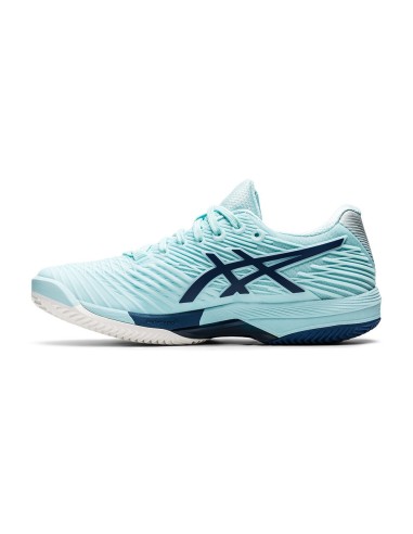 Asics Solution Speed Ff 2 Clay Branco Azul Mulher 1042A134 403 |ASICS |Sapatilhas de padel ASICS