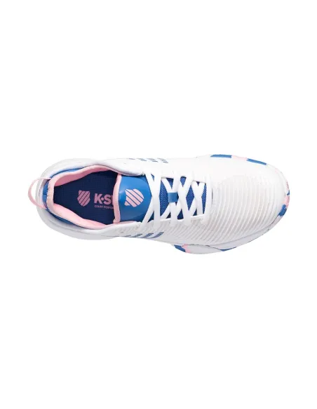 Kswiss Hypercourt Supreme Hb Blanc Bleu Femme 96617969 |K SWISS |Chaussures de padel K-Swiss