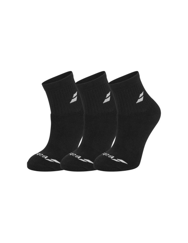 Babolat Quarter Socks x 3 par Svarta |BABOLAT |Paddelstrumpor