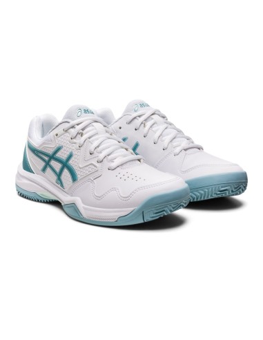 Asics Gel-Dedicate 7 Clay Blanc Bleu Femme 1042A168 103 |ASICS |Chaussures de padel ASICS