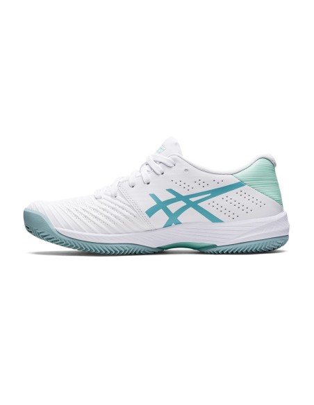 Asics Solution Swift Ff Clay Blanc Bleu Femme 1042A198 104 |ASICS |Chaussures de padel ASICS