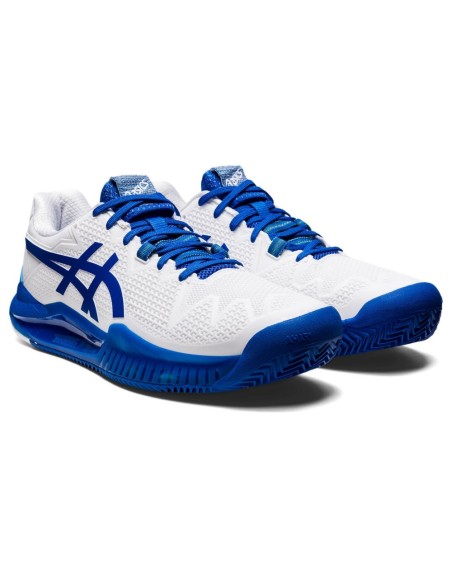 Asics Gel Resolution 8 Clay Blanco Azul 1041A346 960 |ASICS |Zapatillas pádel ASICS