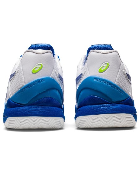 Asics Gel Resolution 8 Clay Blanc Bleu 1041A346 960 |ASICS |Chaussures de padel ASICS