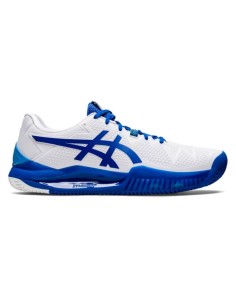 Asics Gel Resolution 8 Clay Branco Azul 1041A346 960 |ASICS |Sapatilhas de padel ASICS