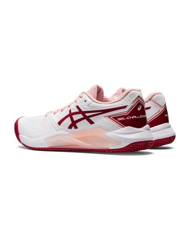 Asics Gel-Challenger 13 Clay Bianco Rosa Donna 1042A165 103 |ASICS |Scarpe da padel ASICS