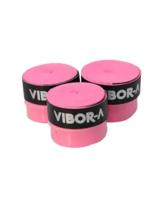 Pack 3 Overgrips Vibor-A Microperfurado Rosa Fluor |VIBOR-A |Sobrepunhos