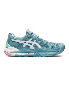 Asics Gel-Resolution 8 Blu Bianco Donna 1042A072 408 |ASICS |Scarpe da padel ASICS