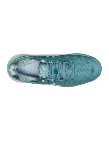 Asics Gel-Resolution 8 Azul Branco Mulher 1042A072 408 |ASICS |Sapatilhas de padel ASICS