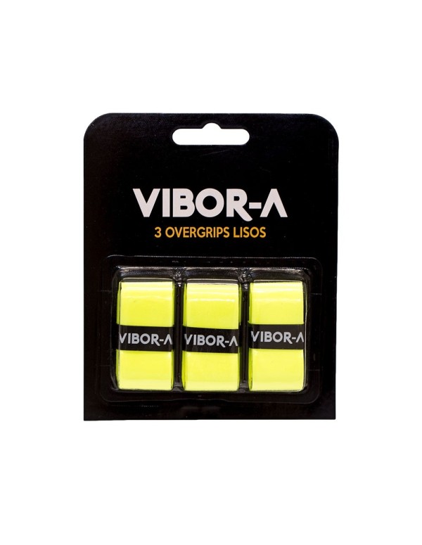 Blister 3 Overgrips Pro Vibor-A Liso Amarillo Fluor |VIBOR-A |Overgrips