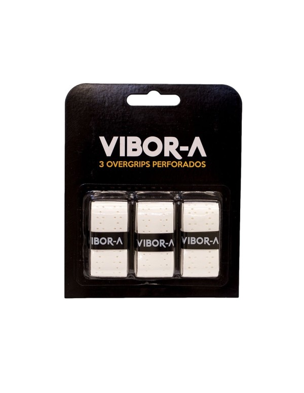 Blister 3 Overgrips Pro Vibor-A Perforated White |VIBOR-A |Overgrips
