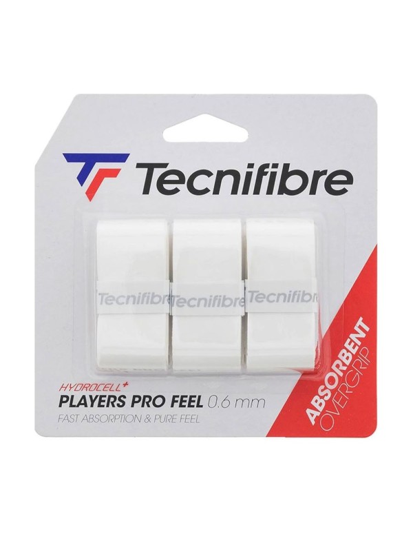 Pack 3 Overgrip Tecnifibre Players Pro Feel White |TECNIFIBRE |Overgrips