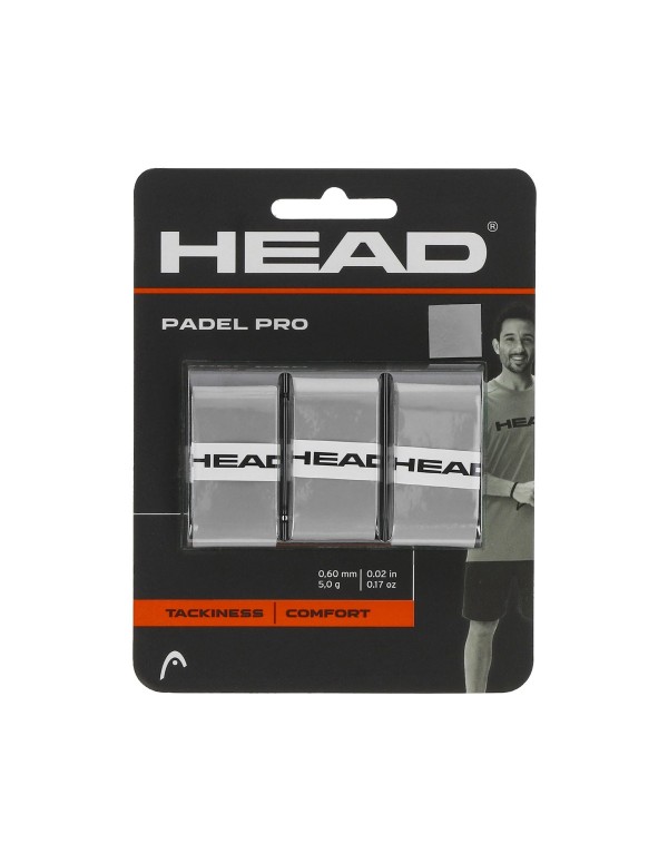 3 enheter Overgrip Head Padel Pro Grey |HEAD |Övergrepp