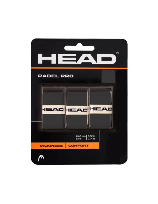 3 Units Overgrip Head Padel Pro Black |HEAD |Overgrips
