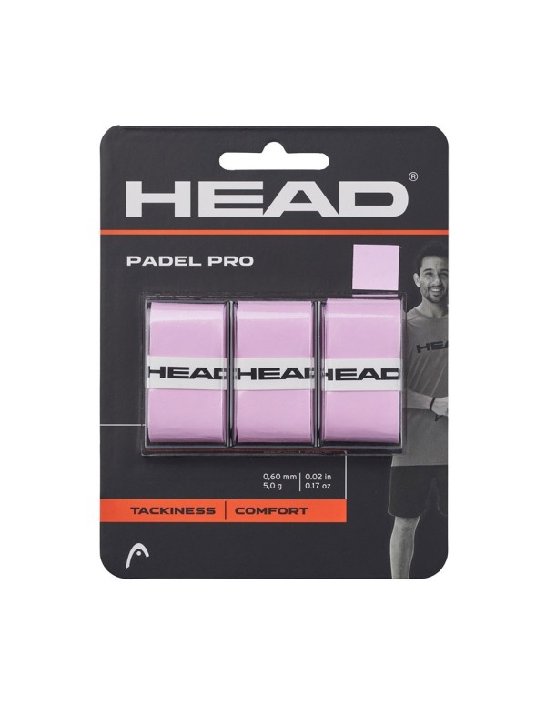 3 Unità Overgrip Head Padel Pro Rosa |HEAD |Overgrip