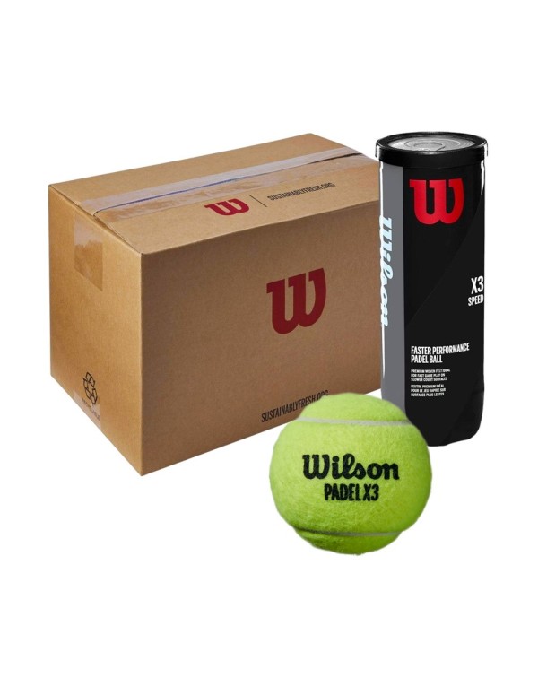 Box med 24 Wilson Padel X3 Speed Ball-burkar |WILSON |Padelbollar