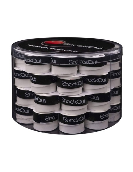 Drum 60 Overgrips Premium Plain White Black |ShockOut Padel |Overgrips Drum 60 Overgrips Premium Plain White Black |ShockOut Padel |Overgrips