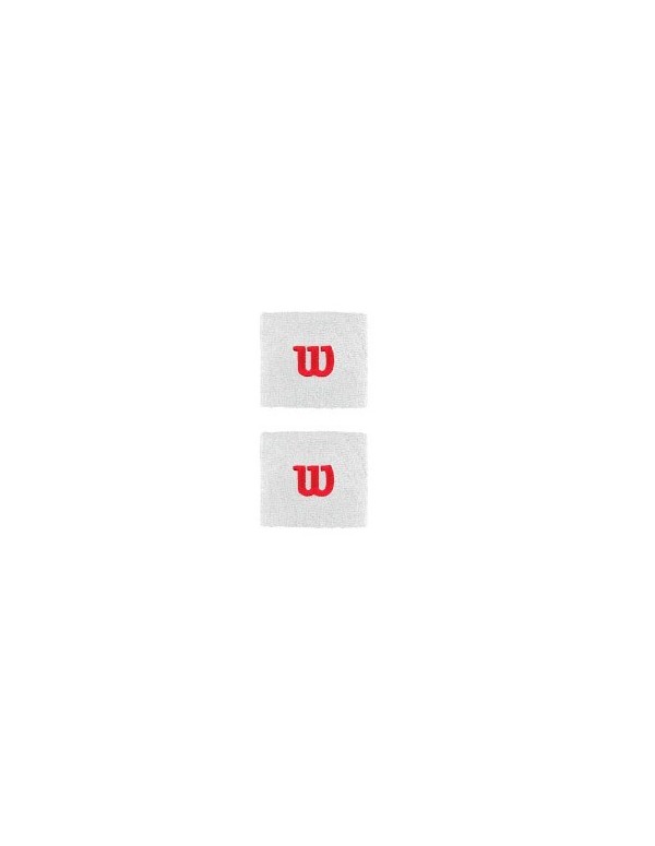 Wilson White Wristband With Red Logo Wristband Wr5602100 |WILSON |Wristbands