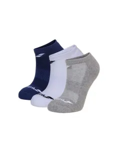 Pack 3 Pares Meias Babolat Invisível Branco Azul Cinza |BABOLAT |Roupa de padel BABOLAT