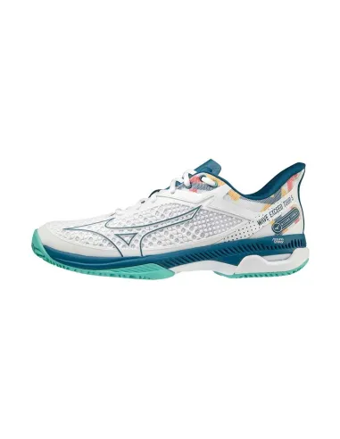 Mizuno Wave Exceed Tour 5 Clay Court Bianco Blu 61Gc2274 30 |MIZUNO |Scarpe da padel MIZUNO