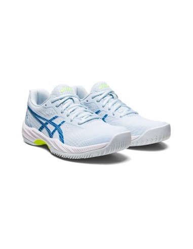 Asics Gel-Game 9 Azul Claro Branco Mulher 1042A211-400 |ASICS |Sapatilhas de padel ASICS