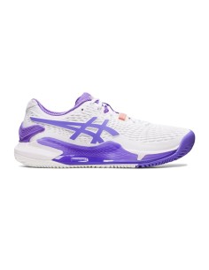 Asics Gel Resolution 9 Clay Branco Roxo Mulher 1042A224-101 |ASICS |Sapatilhas de padel ASICS 2