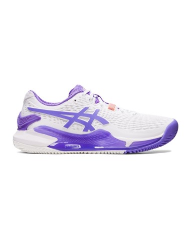 Asics Gel Resolution 9 Clay Blanco Morado Mujer 1042A224-101 |ASICS |Zapatillas pádel ASICS