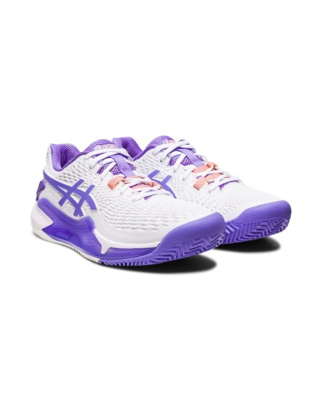 Asics Gel Resolution 9 Clay Bianco Viola Donna 1042A224-101 |ASICS |Scarpe da padel ASICS