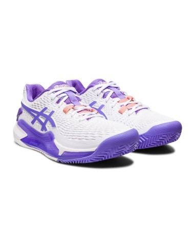 Asics Gel Resolution 9 Clay White Purple Women 1042A224-101 |ASICS |ASICS padel shoes