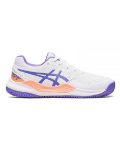Asics Gel-Resolution 9 Gs Clay Branco Roxo Junior 1044A068-101 |ASICS |Sapatilhas de padel ASICS