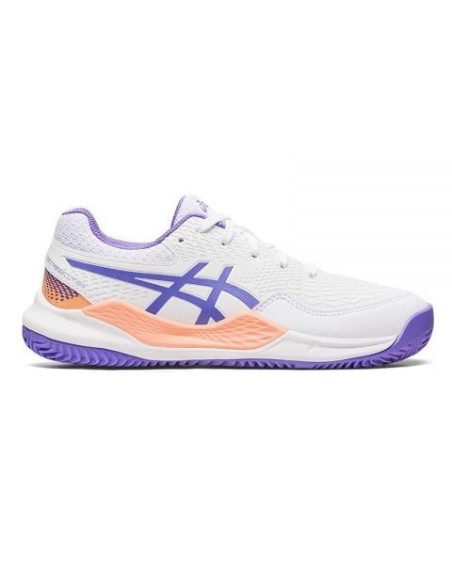 Asics Gel-Resolution 9 Gs Clay Branco Roxo Junior 1044A068-101 |ASICS |Sapatilhas de padel ASICS