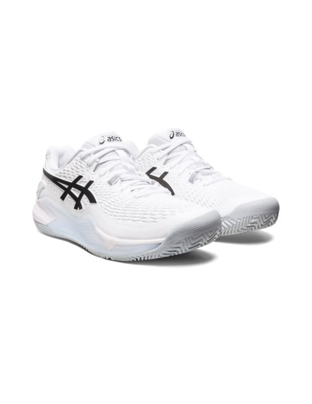 Asics Gel-Resolution 9 Clay Bianco Nero 1041A375 100 |ASICS |Scarpe da padel ASICS