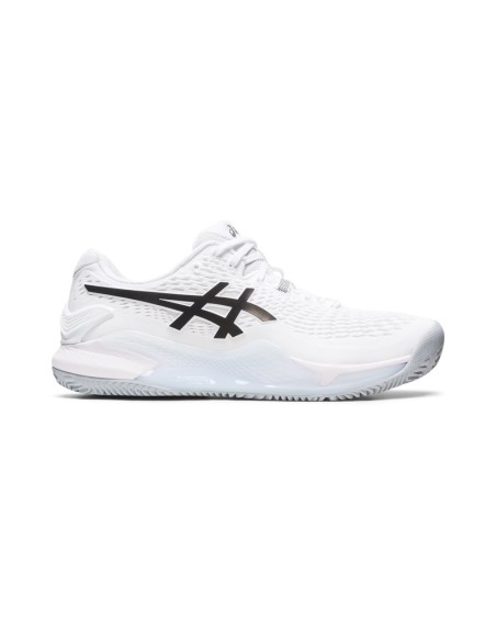 Asics Gel-Resolution 9 Clay Branco Preto 1041A375 100 |ASICS |Sapatilhas de padel ASICS