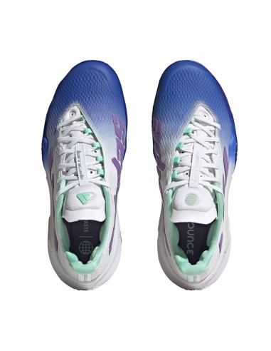 Adidas Barricade Clay Blanc Bleu Femme Hq8428 |ADIDAS |Chaussures de padel ADIDAS