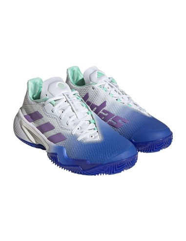 Adidas Barricade Clay Blanc Bleu Femme Hq8428 |ADIDAS |Chaussures de padel ADIDAS