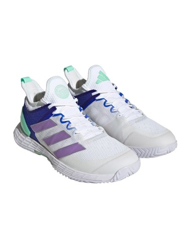 Adidas Adizero Ubersonic 4 Lanzat Blanc Violet Femme Hq8390 |ADIDAS |Chaussures de padel ADIDAS
