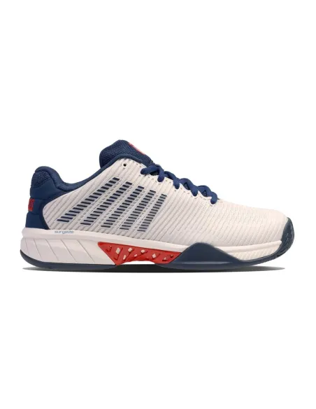 Kswiss Hypercourt Express 2 Blanc Bleu Marine 6614146 |K SWISS |Chaussures de padel K-Swiss Kswiss Hypercourt Express 2 Blanc Bleu Marine 6614146 |K SWISS |Chaussures de padel K-Swiss
