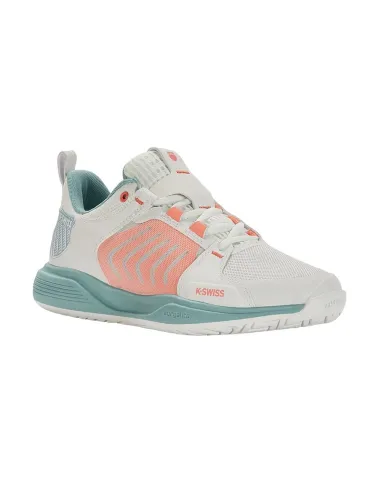 Kswiss Ultrashot Team Blanc Corail Femme 97395143 |K SWISS |Chaussures de padel K-Swiss