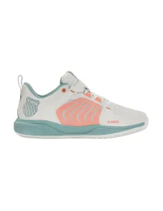 Kswiss Ultrashot Team Bianco Corallo Donna 97395143 |K SWISS |Scarpe da padel K-Swiss