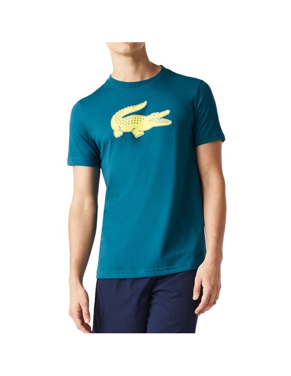 Camiseta Lacoste Th2042 W9m Verde/Amarillo