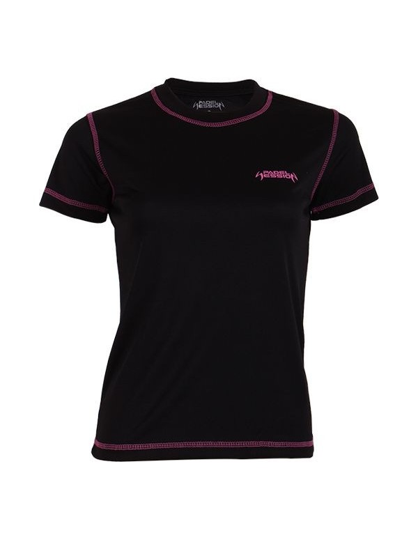 Camiseta Técnica Padel Session Mujer Negra |Padel Session |T-shirts de pagaie
