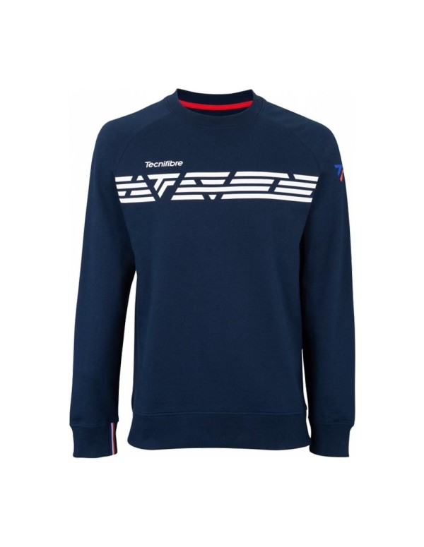 Tecnifibre Fleece Sweatshirt Navy Blue M |TECNIFIBRE |TECNIFIBRE padel clothing