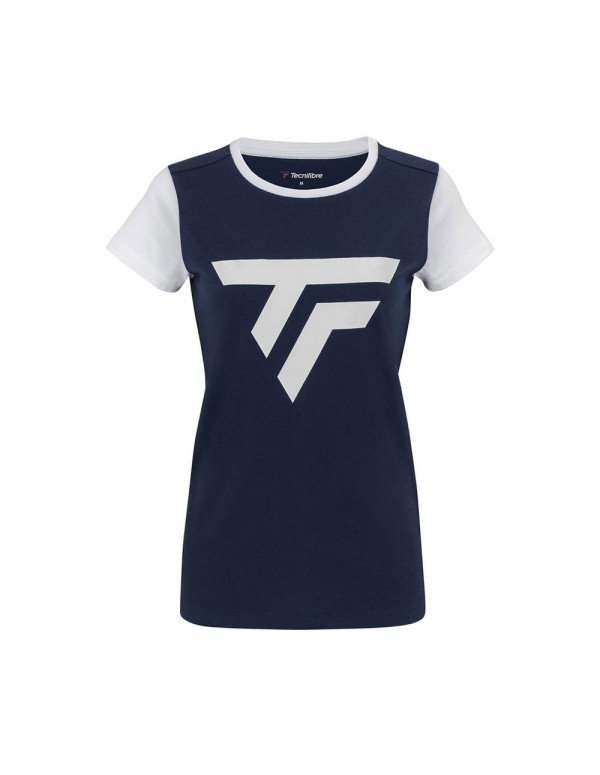 Camiseta feminina branca Tecnifibre Perf Navy |TECNIFIBRE |Roupa padel TECNIFIBRE