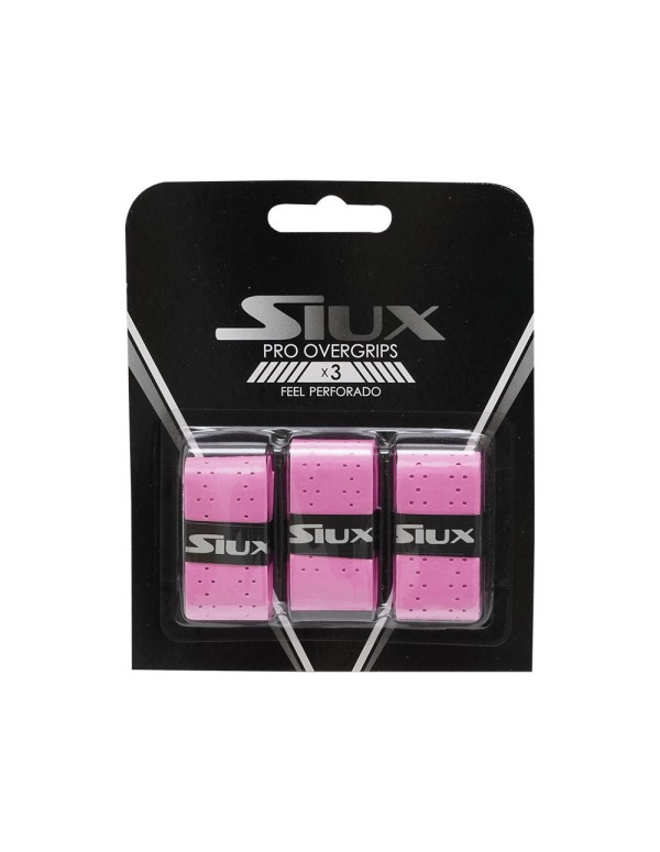 Blister Overgrips Siux Pro X3 Rosa Fluor Perforado